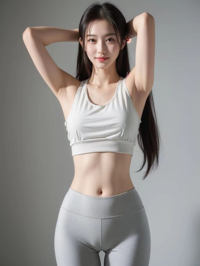 AI瑜伽裤清纯妹子系列图-玉兔阁