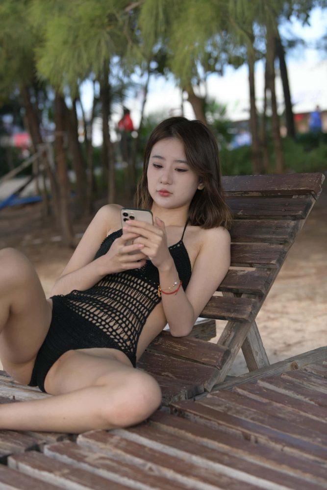 海边度假的黑色泳装少女【445P】QB7080-玉兔阁