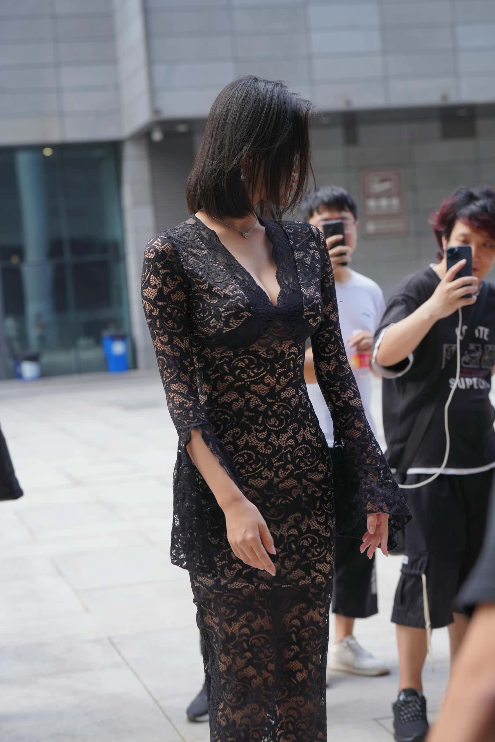 图片[3]-穿黑色透明长裙的姑娘【175P】J8257-玉兔阁