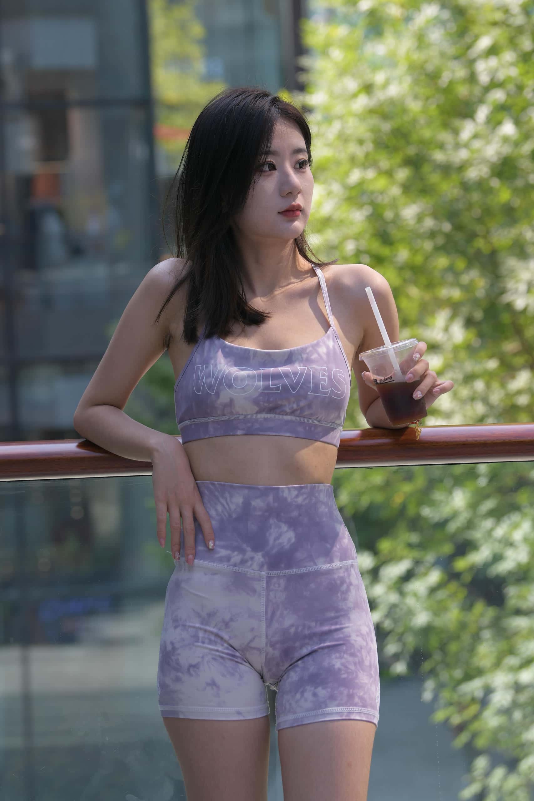 图片[3]-紫粉扎染紧身短裤美眉 【648P】J8295-玉兔阁