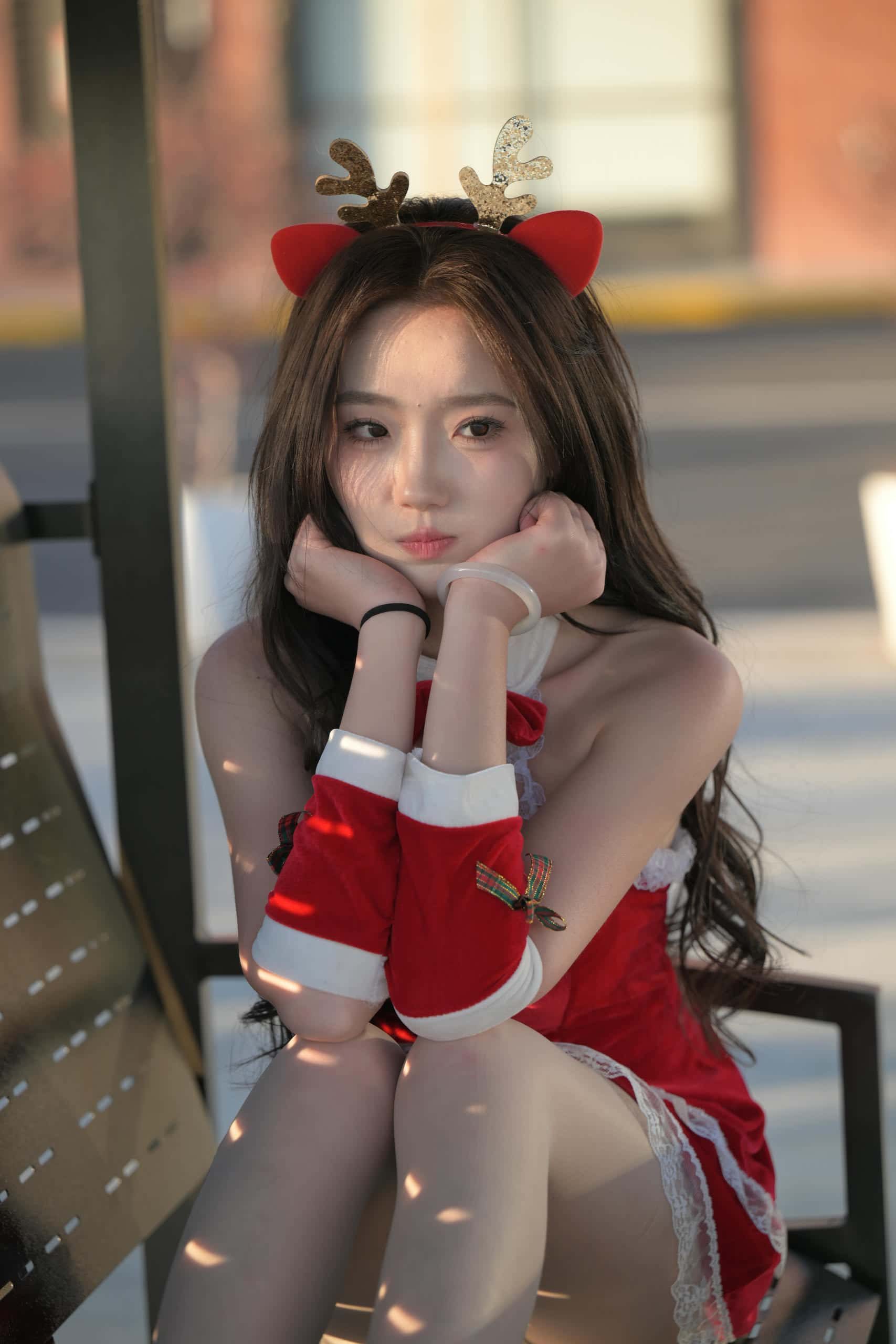 图片[1]-圣诞美眉【1096P】J8264-玉兔阁